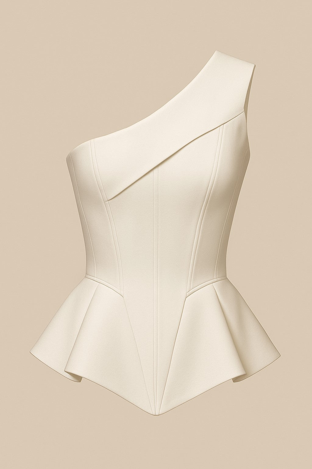 White silk top with minimalist design