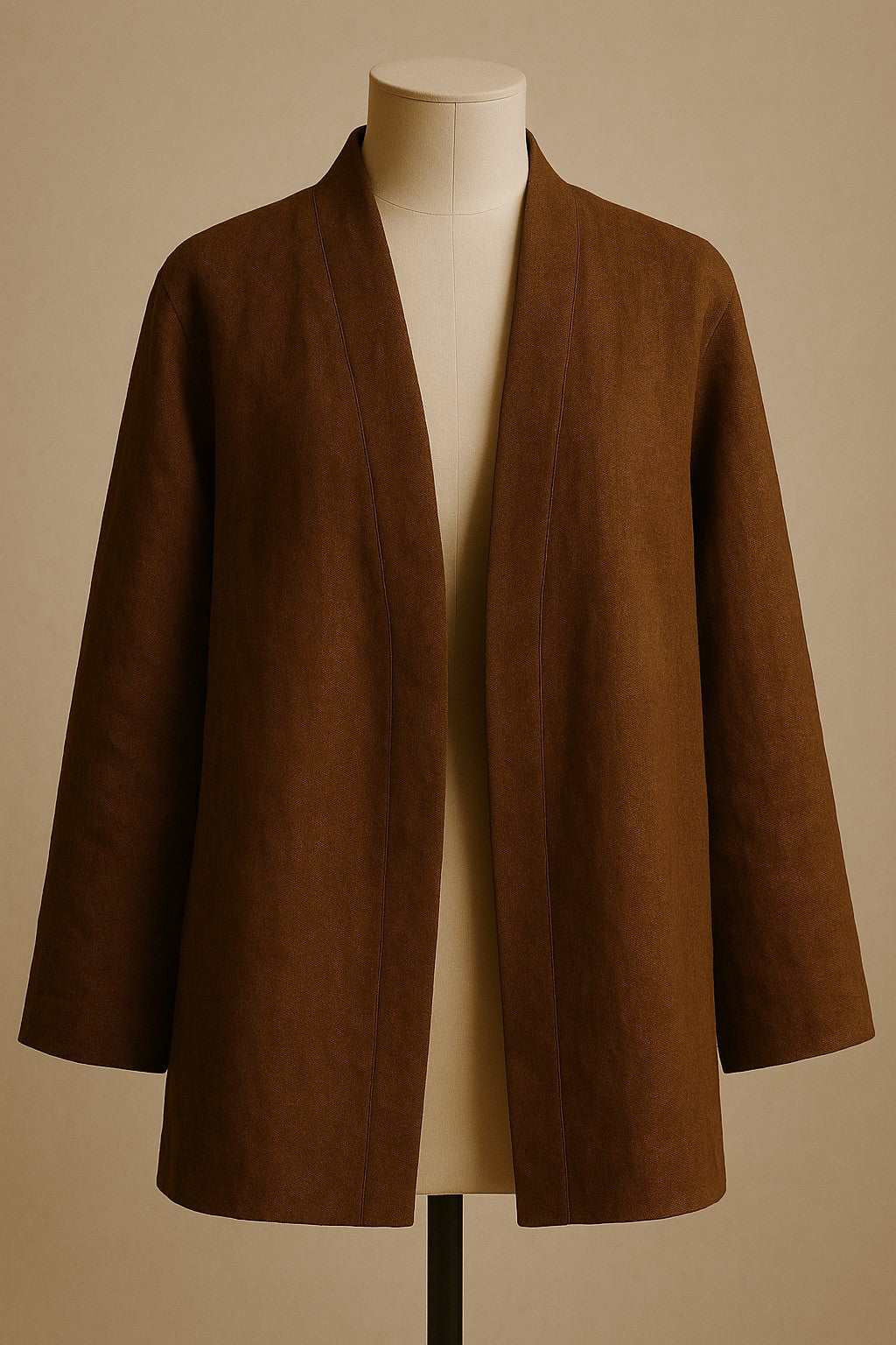 Timeless wool wrap coat with belt and clean lapel detail