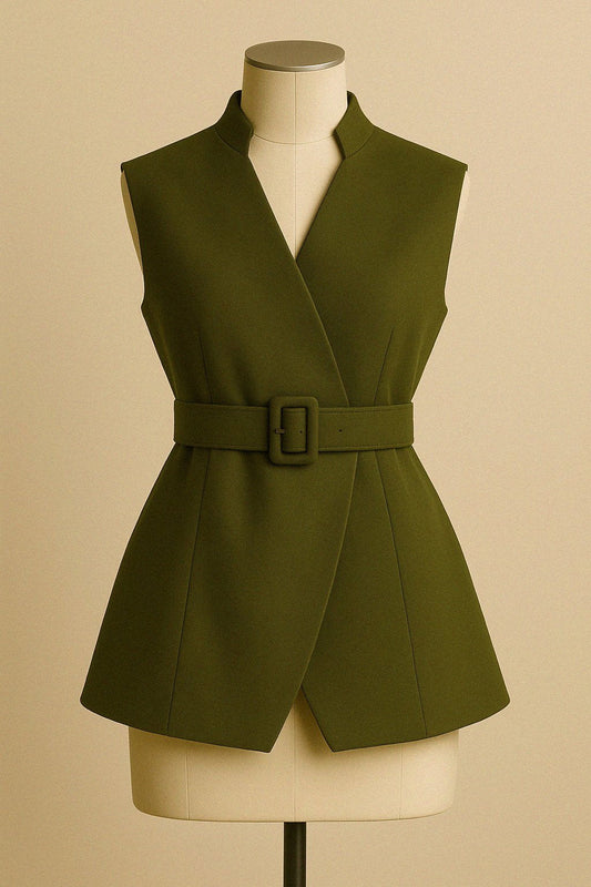 Olive Wool Vest: Construction Process