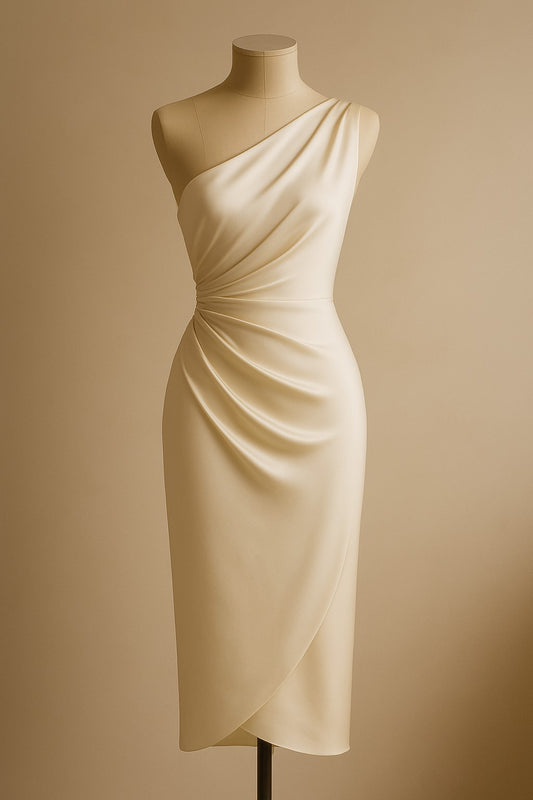 One-Shoulder Silk Dress