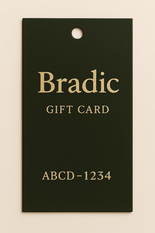 Bradic digital gift card in minimalist design