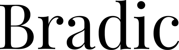 BRADIC logo in minimalist black lettering on neutral background