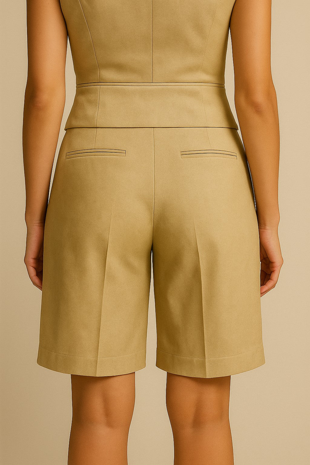 Linen-Wool Tailored Shorts