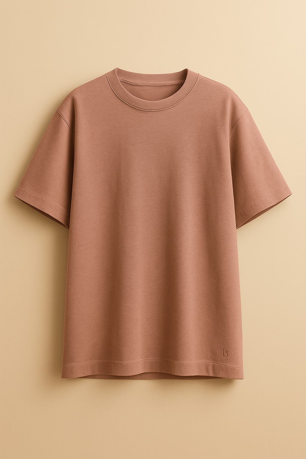 Dusty rose oversized cotton t-shirt with dropped shoulders