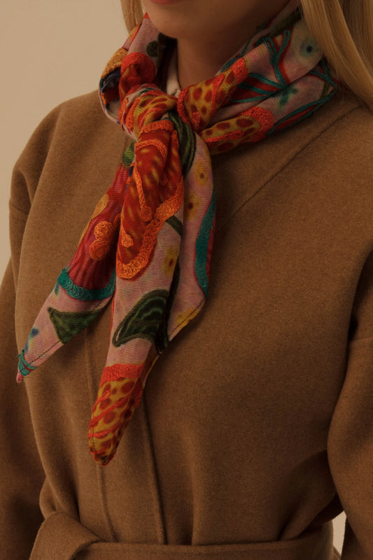 Floral Silk-Cashmere Scarf